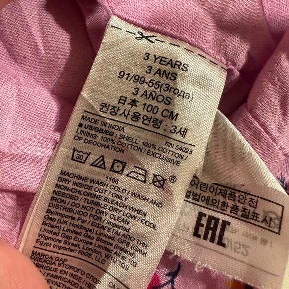 Baby Gap Toddler Girl 3T Purple Dress 100% Cotton - Picture 3 of 5